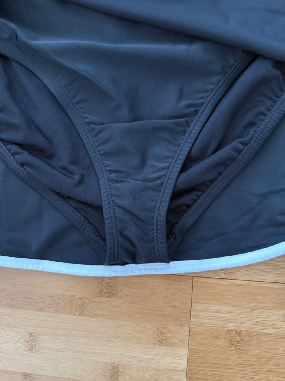 Black Swim Skirt with White Trim - Picture 3 of 3
